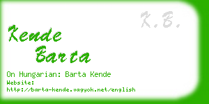 kende barta business card